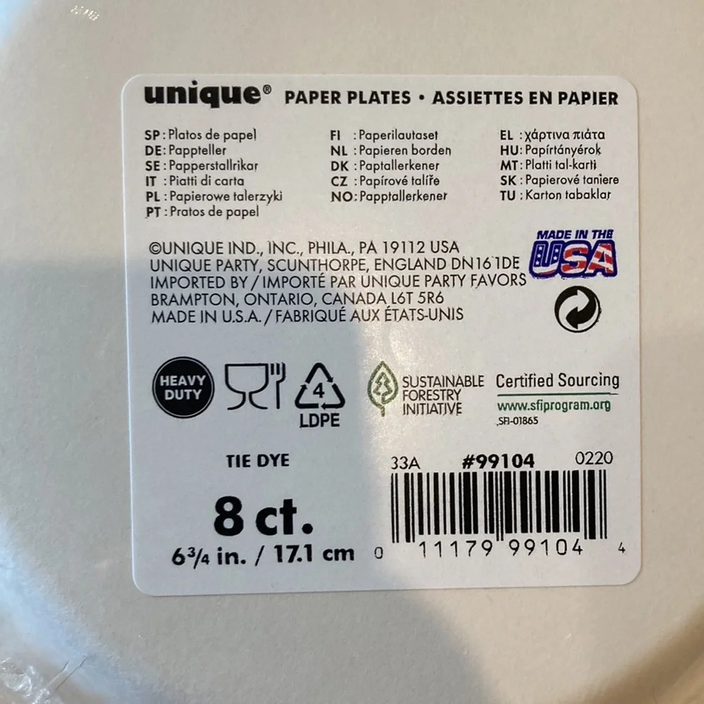 Unique disposable rainbow paper plates, tablecloth, cups, & napkins, multicolor